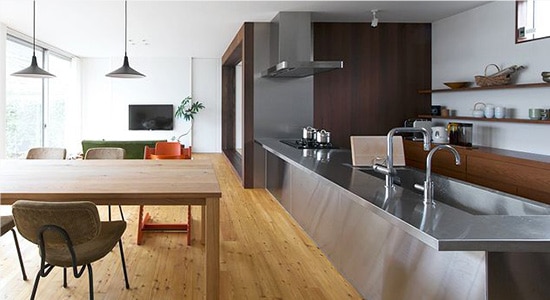 GRAD45は空間を選ばない オールステンレスキッチン