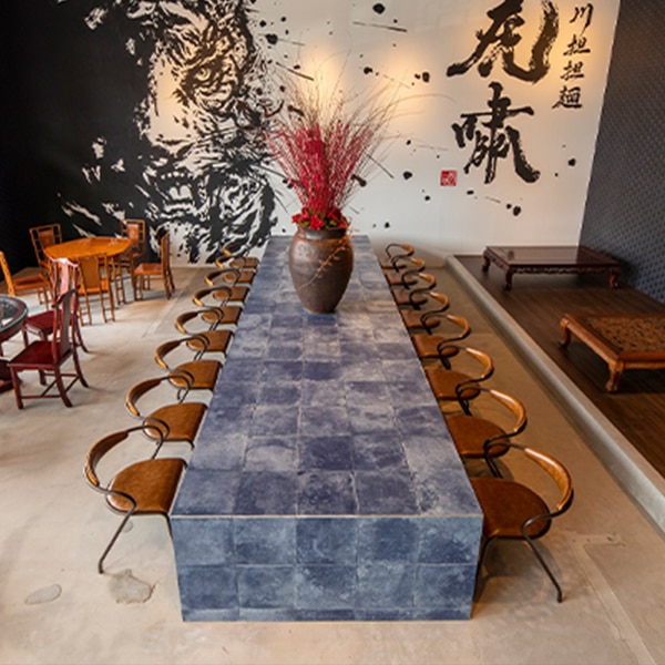 テーブルタイル：コットマテリア301ブルー