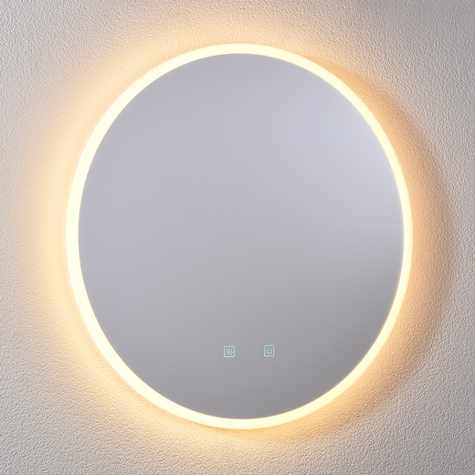 サンバースト LED照明 円形ミラー 間接光Φ500 LED一体型ミラーライト 曇り止めヒーター無し