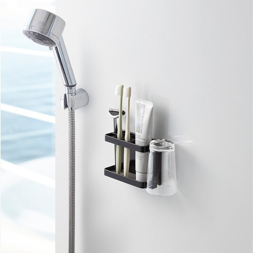 マグネットバスルームトゥースブラシスタンド ブラック(BA19229)｜洗面