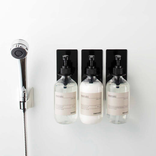 マグネットバスルームディスペンサーホルダー3個セット ブラック