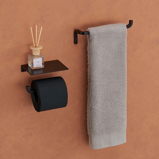 スクリブ トレイ(シングル) ブラック W130(BA21017)｜洗面所・水回りの