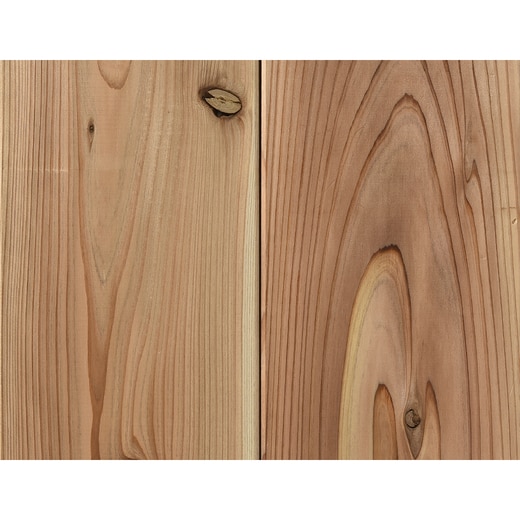 表面の様子　天然木のため節や色ムラがあります。