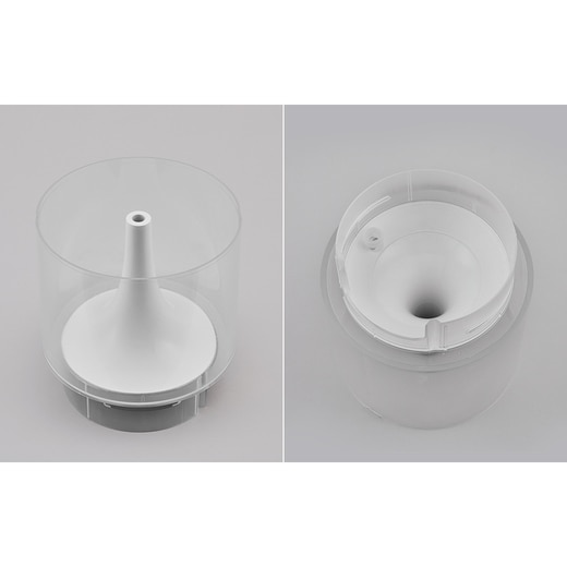 タンクは本体から付け外し可能なため、お手入れも簡単。（カラー：ホワイト）