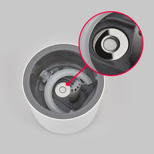 高性能な振動板を採用。きめ細やかなマイクロミストを実現します。（カラー：ホワイト）