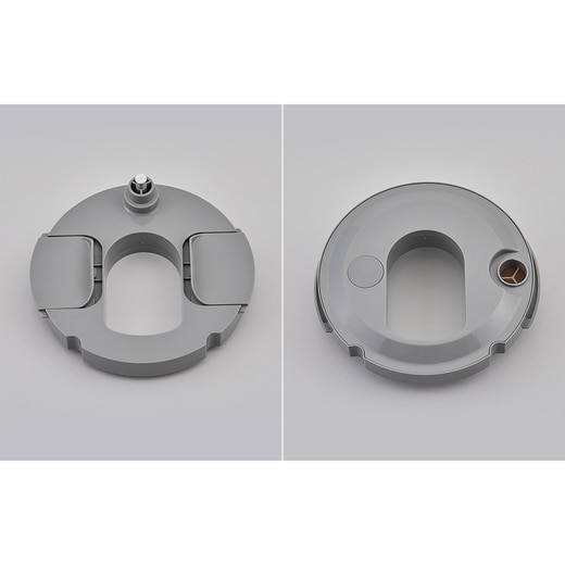 付け外しできるフィルターカートリッジ。水道水に含まれるカルシウム成分をイオン交換樹脂で抑制します。（交換目安：3～6ヶ月）