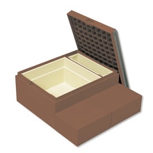 HOUSESTEP Rタイプ 収納2個 取手 レッドブラウン