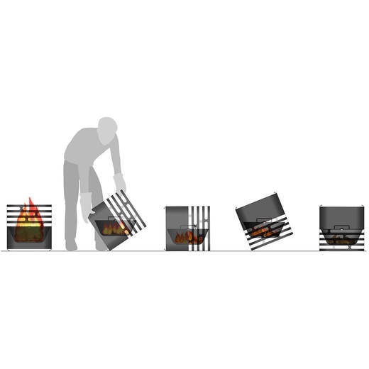ファイヤーボウルが水平を保つ構造になっており、手間のかかる消火は本体をひっくり返すだけと簡単になっています。