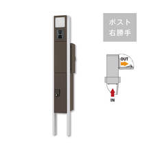 クオール門柱ユニット 照明有インターホン仕様右勝手グレーブラック