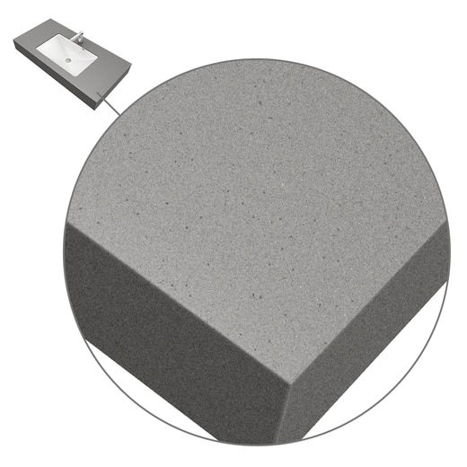 天板は約90％が天然の鉱物で構成されているため、若干の色のバラツキや小さい黒点・斑などが発生することがあります。