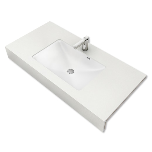 フィオレット W1200 側面化粧無し スノー/センターボウル/ブラケット付