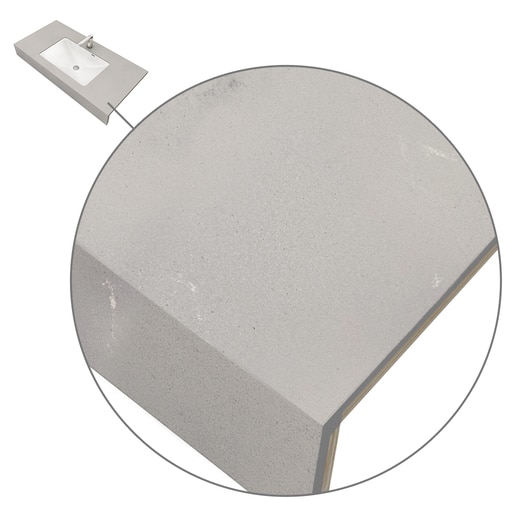 天板は約90％が天然の鉱物で構成されているため、若干の色のバラツキや小さい黒点・斑などが発生することがあります。