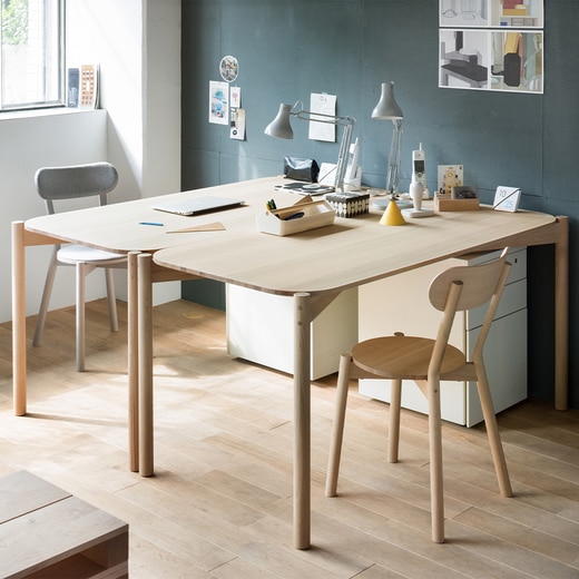 テーブル：CASTOR TABLE 150 ピュアオーク/チェア：CASTOR CHAIR ピュアオーク