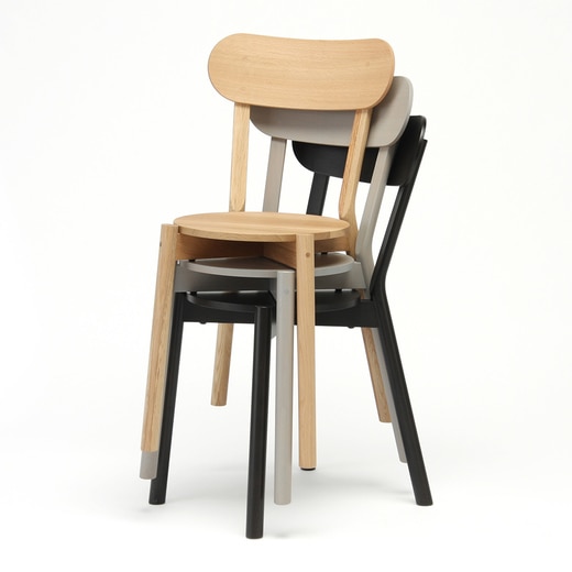 コンパクトで重量も4.3kgと軽いため、上に4脚までスタッキングが可能です。