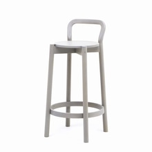 CASTOR BARSTOOL WITH BACKREST LOW グレイングレー
