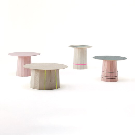 画像左からCOLOUR WOOD ピンク / プレーン グリッド / カラー グリッド / ダーク グリッド