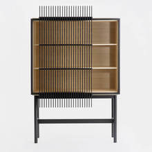 Kumiko Cabinet Tall スミ+Hinoki