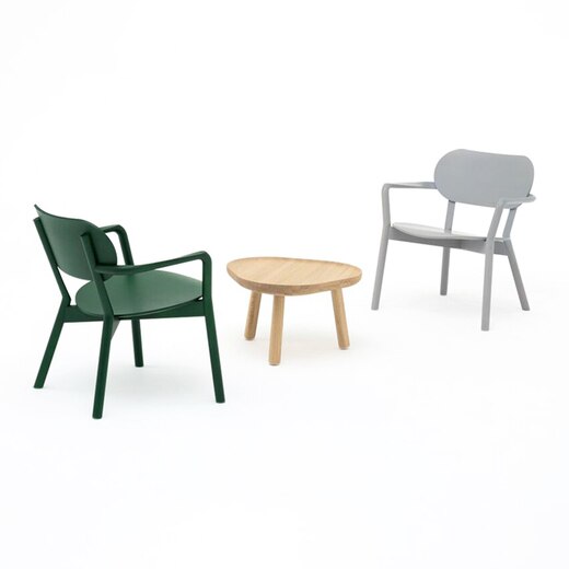 画像 左からCASTOR LOW CHAIR モスグリーン/グレイングレー