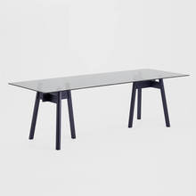 Kadai Table インディゴ×スモーク Glass Top W2400