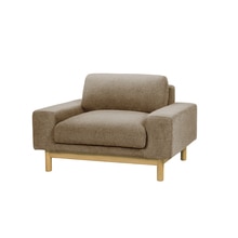 グレージュ ゆったり1人掛けソファ カバー付き ソファ（1人掛け