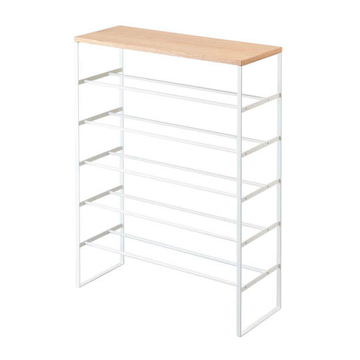 天板付きシューズラック6段 ホワイト(FU27129)｜収納の通販