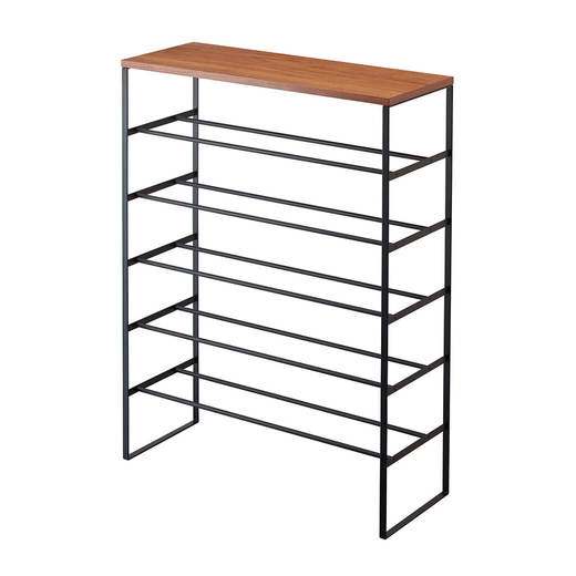 モジュールラック 天板付きシューズラック6段 ブラック(FU27139)｜収納の通販