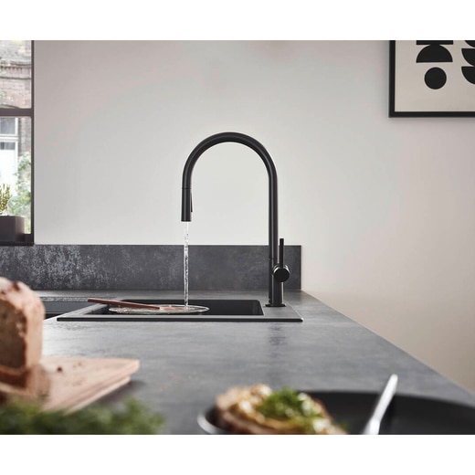 タリスM54 引出式シャワー付混合水栓 マットブラック 72800674(KK08454  