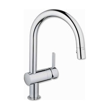 ミンタ ラウンドスパウトシングルレバー引出式混合水栓 スプレー切替付 30280000