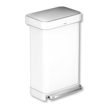 レクタンギュラーステップダストボックスライナーポケット付 45L ホワイトスチール
