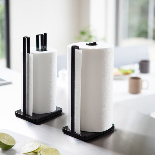 片手で切れるキッチンペーパーホルダー ブラック(KT19769)｜キッチンの