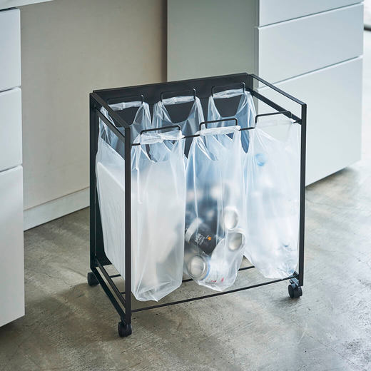 目隠し分別ダストワゴン3分別 ブラック(KT22119)｜キッチンの通販