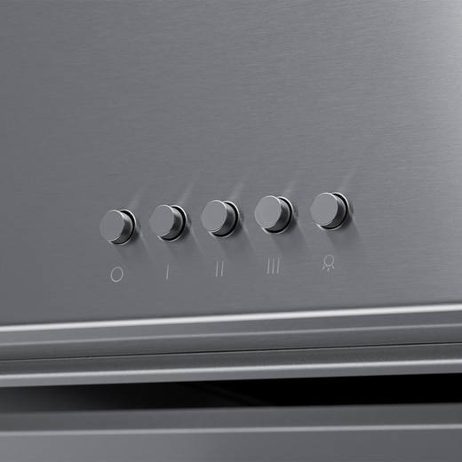 本体のカラーと同系色のスイッチ（W600の場合：スイッチ4個（OFF/弱強/照明）W900の場合：スイッチ5個（OFF/弱中強/照明））