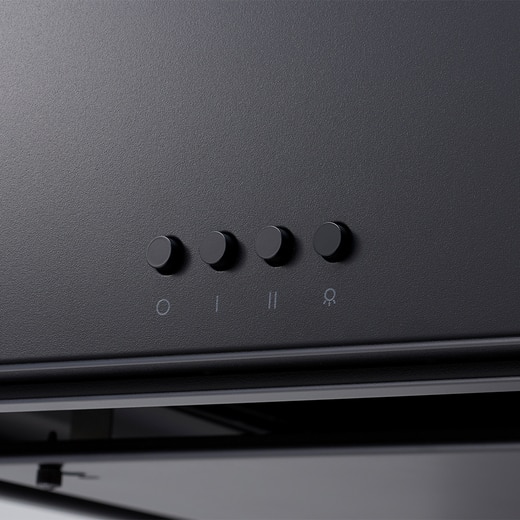 本体のカラーと同系色のスイッチ（W600の場合：スイッチ4個（OFF/弱強/照明）W900の場合：スイッチ5個（OFF/弱中強/照明））