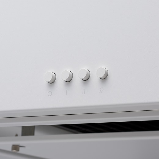 本体のカラーと同系色のスイッチ（W600の場合：スイッチ4個（OFF/弱強/照明）W900の場合：スイッチ5個（OFF/弱中強/照明））