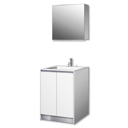 プレーンV600フルセット ホワイト/開き/リネア水栓(PLVH10FWHL)｜洗面