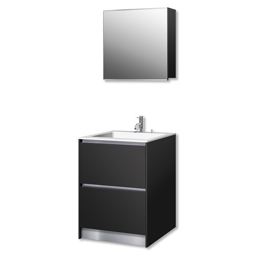 プレーンV600フルセット ブラック/引出/リネア水栓(PLVS10FBKL)｜洗面