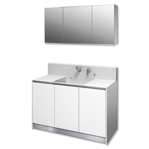 プレーンVアップライト1200フル#ホワイト/開き/シングル引出(PLVU40W  