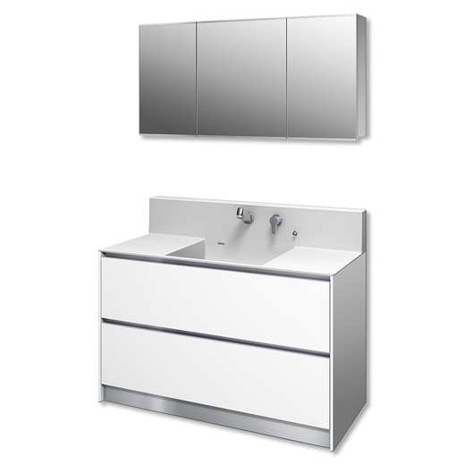 プレーンVアップライト1200フル#ホワイト/引出/シングル引出(PLVUS40W  