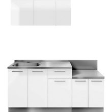 クドハーン W1800セット 開き扉 左シンク ホワイト