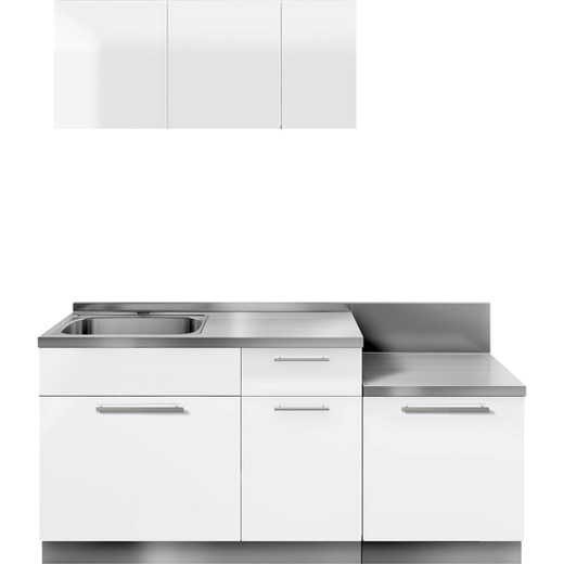 クドハーン W1800セット 引出し 左シンク ホワイト(QDS1800WNL