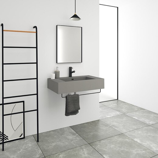 レッタンゴロ洗面 グレーボウル W750 Bトラップセット ブラック│洗面