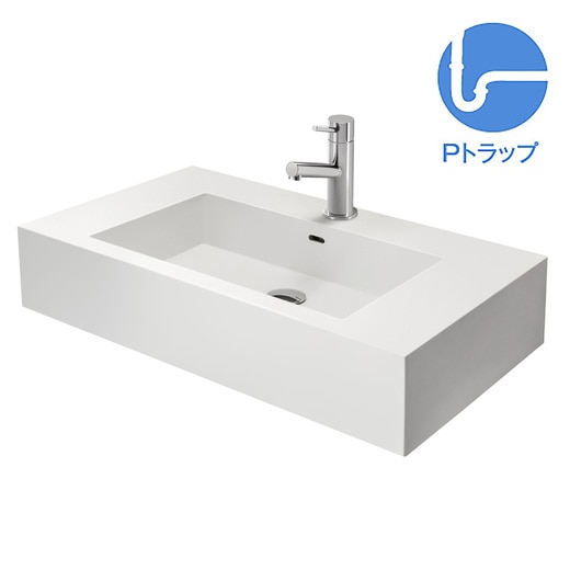 レッタンゴロ洗面 ホワイトボウル W750 Pトラップセット シルバー