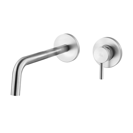  スティック 壁付混合水栓S ブラッシュドシルバー