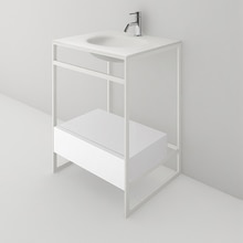 フィーネ洗面 ホワイトボウル W600 (フレームホワイト/収納ホワイト