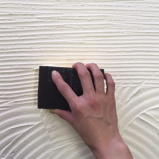 炊事用の凹凸スポンジを使って仕上げたもの