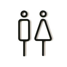 RESTROOM SIGN 2pcs ブラック