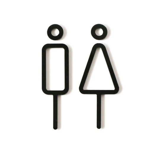 みーた☻様サイズ2 RESTROOM SIGN 2pcs ブラック(ZA13149)｜浴室（風呂・バスルーム
