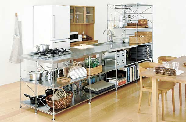 ステンレスユニットシェルフキッチン｜MUJI＋KITCHEN｜キッチンの通販 