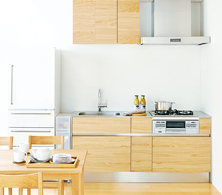 システムキッチン　オーク材／ウォールナット材