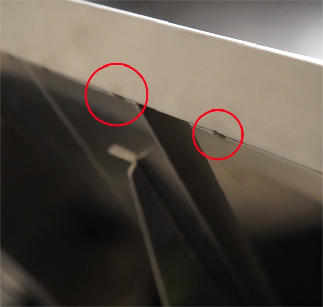 裏面の溶接痕まで丁寧に研磨してあります